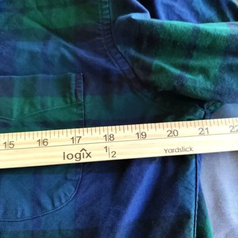 J. Crew Men L Slim Fit Green/Blue Plaid Button Down Work Chore Casual Shirt‎ Y2K